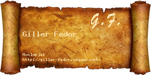 Giller Fedor névjegykártya
